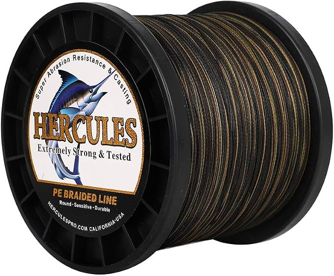 HERCULES Cost-Effective Super Cast 8 Strands Braided Fishing Line 10LB to 300LB Test for Salt-Water,109/328/547/1094 Yards(100M/300M/500M/1000M),Diam.#0.12MM-1.2MM,Hi-Grade Performance,Variety Colors