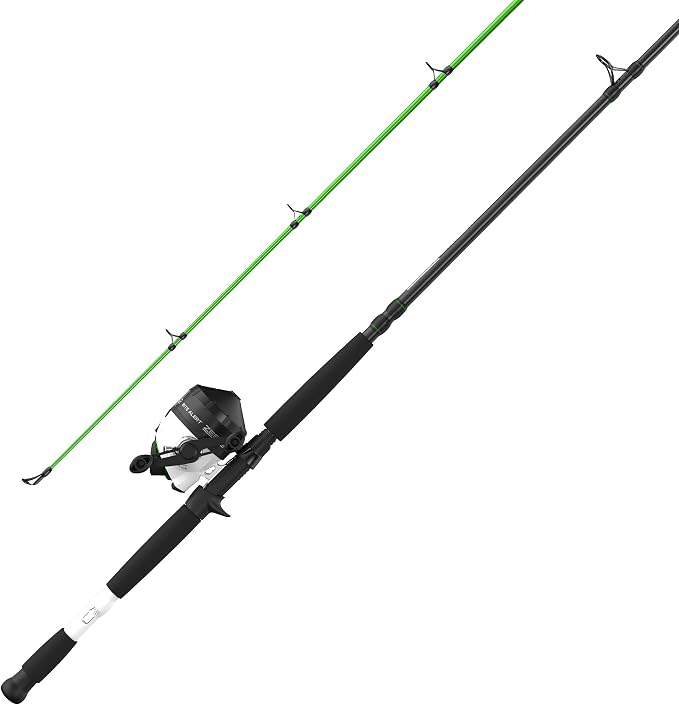 Zebco Bite Alert Spincast Reel and Fishing Rod Combo, Black/White