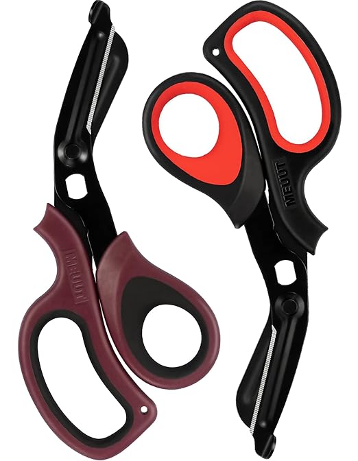 MEUUT 2 Pack Trauma Shears Patented Bandage Scissors for Left and Right Hand - Medical Supplies with 8 inch Heavy Duty Medical Scissors for EMT Workers Nurses