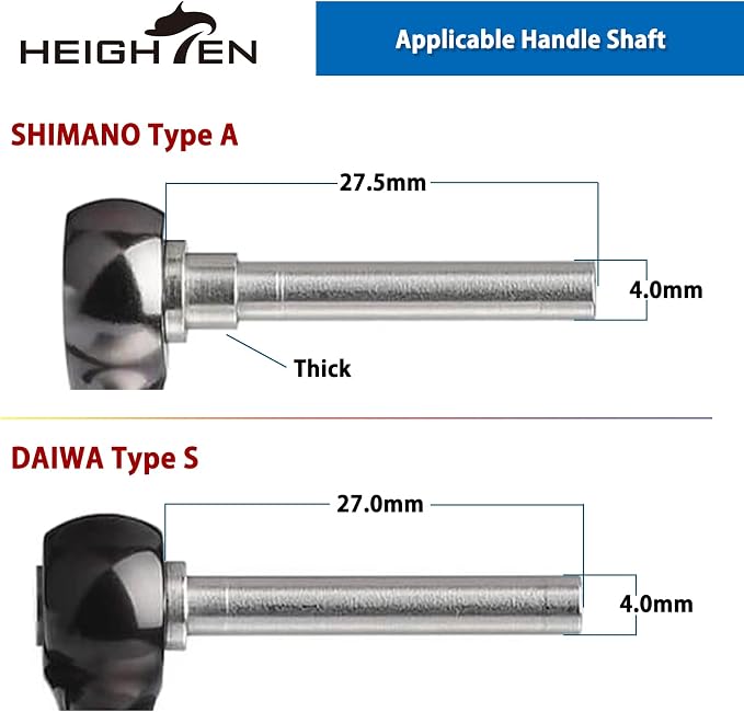 HEIGHTEN 24mm Fishing Reel Handle Knob for Shimano Daiwa Baitcasting Spinning Reel Stradic Vanford Sahara FI Tranx SLX Ballistic Exceler Tatula