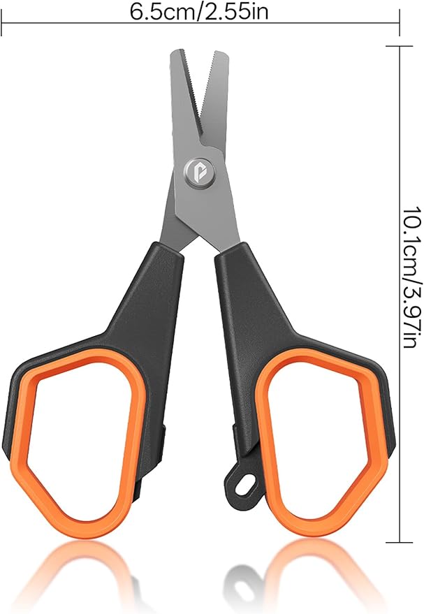2pc Fishing Scissors,3.9" Stainless Steel Fishing Line Cutter for Fishing Braided Line,Non-Slip Grip Small Fishing Scissors for Saltwater