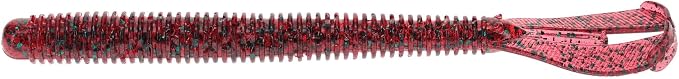 Strike King Rage Twin Tail Menace Worm Soft Bait Fishing Lure, 6", 2 Rage Flange Tails