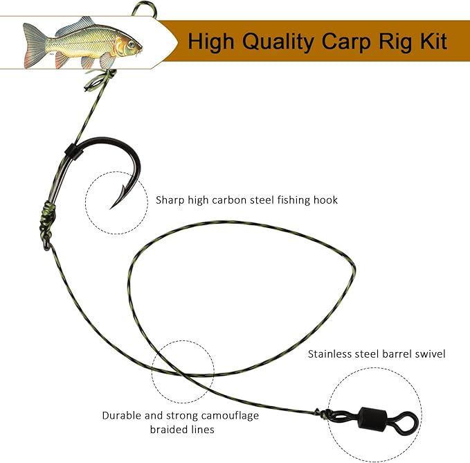 Dovesun 41PCS/151PCS Carp Fishing Hair Rigs Baits Carp Rigs Kit Fishing Equipment Accessories
