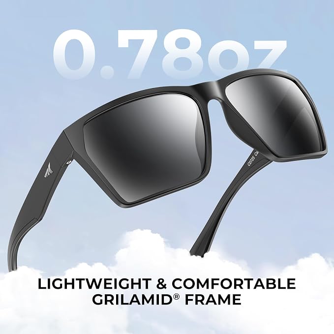 KastKing Beartrap Polarized Sports Fishing Sunglasses, With PuriVex Protective Lens Coating, Square Frame Design, Men Women