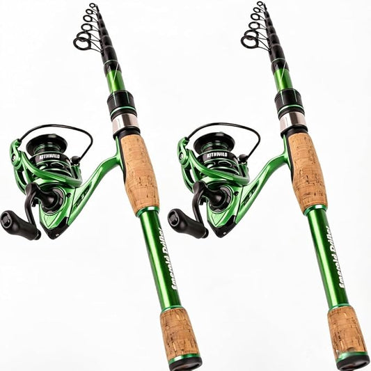 Telescopic Fishing Combo, 6FT/7FT Carbon Fiber Travel Rod with 3000 Spinning Reel for Bass Trout Catfish Freshwater Saltwater