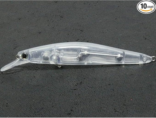 10 Blank Unpainted Minnow Crankbait Topwater Lipless Jerkbait Fishing Lures V3