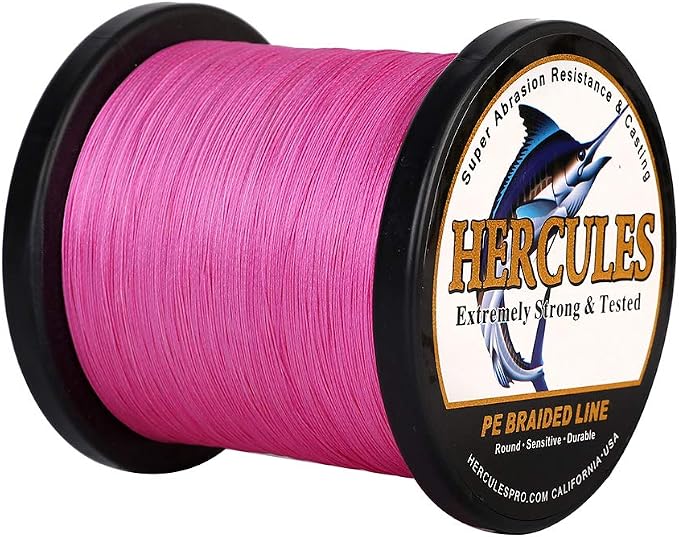 HERCULES Cost-Effective Super Strong 4 Strands Braided Fishing Line 6LB to 100LB Test for Salt-Water, 109/328 / 547/1094 Yards (100M / 300M / 500M / 1000M), Diam# 0.08MM - 0.55MM, Hi-Grade