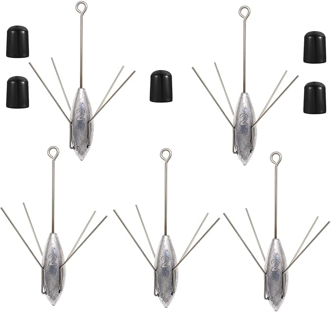 5 Pcs Sputnik Sinker Fishing Weights Lead Surfing Casting Spider Sinkers Long Tail Fishing Equipment for Catfish Saltwater Beach Sand Ocean