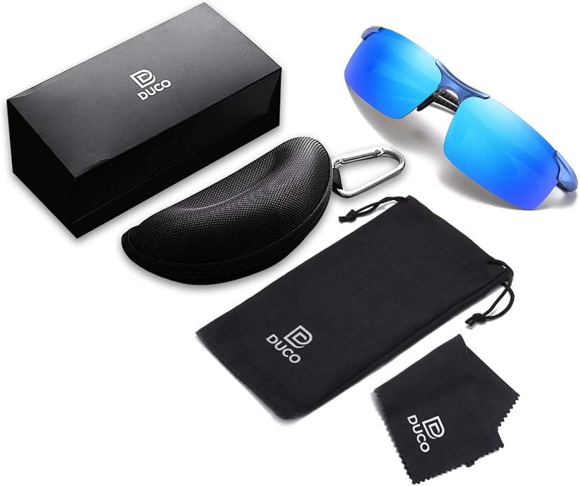 DUCO Polarized Sunglasses Mens Ultralight Carbon Fiber Sun Glasses for Men Driving Sports Fishing UV400 Protection DC8277
