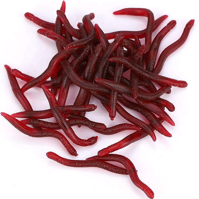 Earthworm Bait, Soft Insects Fishing Lure 200PCS Fishing Lure 4cm Soft Insects False Earthworm Sea Bait Soft Lures Bloodworm Lures Artificial Baits