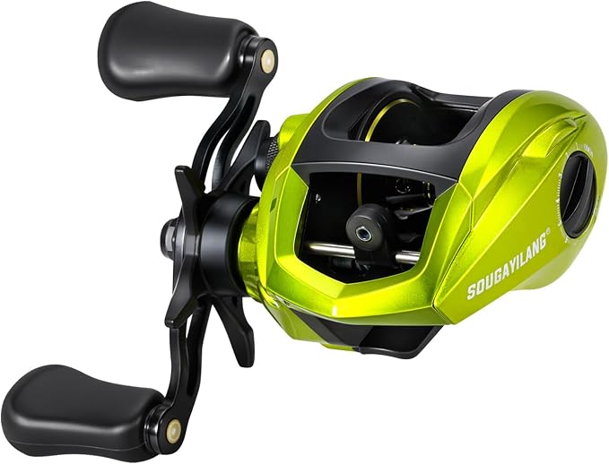 Sougayilang Baitcasting Fishing Reel, 8:1 High Speed Gear Ratio Super Smooth and Powerful Low Profile Baitcaster Reel with Maganic Brake System for Freshwater,Saltwater