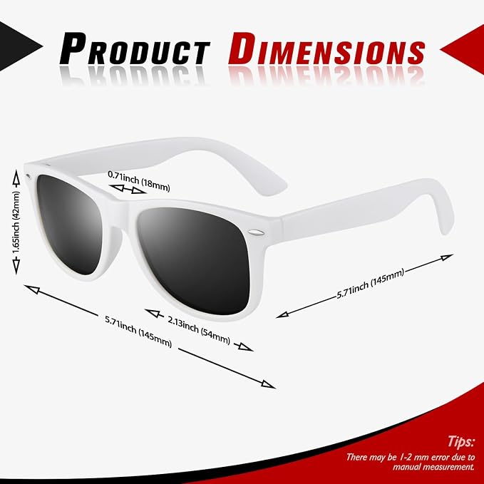 Sunier Polarized Sunglasses for Men and Women, Retro Square Matte Finish UV400 Protection Shades for Driving, Fishing