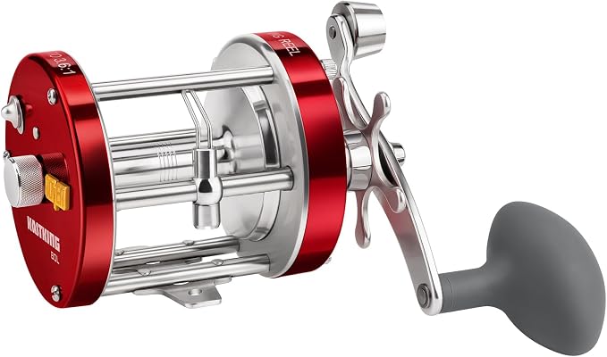 KastKing Rover Round Baitcasting Fishing Reel, Perfect Conventional Reel for Catfish, Salmon/Steelhead, Striper Bass and Inshore Saltwater Fishing Reel, Reinforced Metal Body