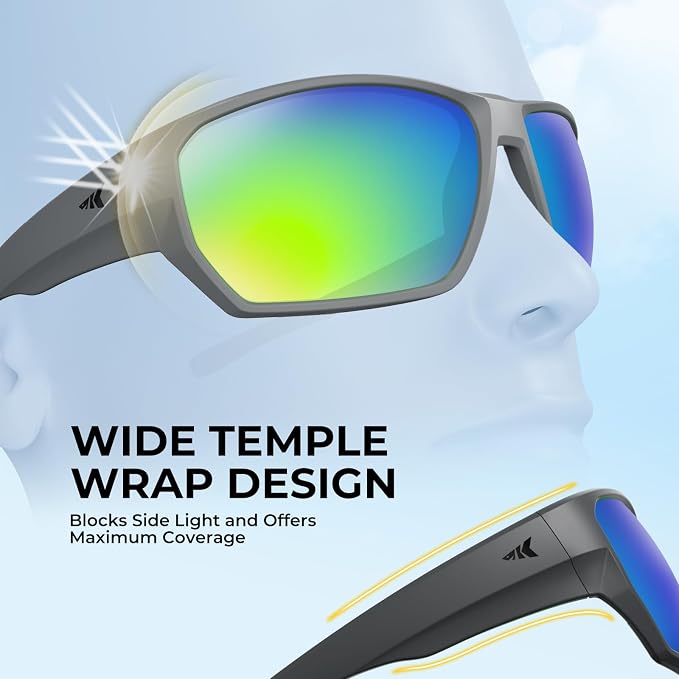 KastKing Merced Floating Polarized Sports Sunglasses, With PuriVex Protective Lens Coating, Lightweight TPX Frame, Men Women