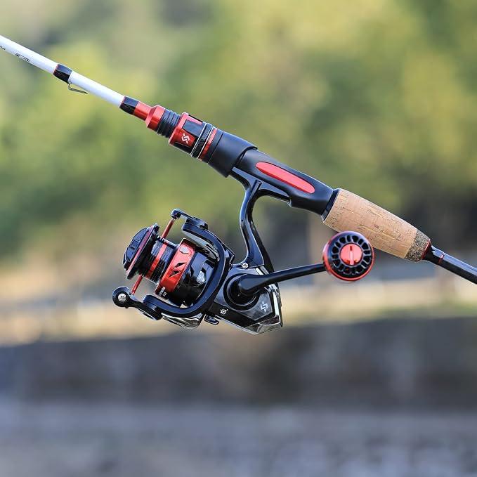 Sougayilang Spinning Combo, Medium Heavy Fishing Pole and 2000 Spinning Reel Set, Fishing Rod and Reel Commbo for Bass Fishing Tackle