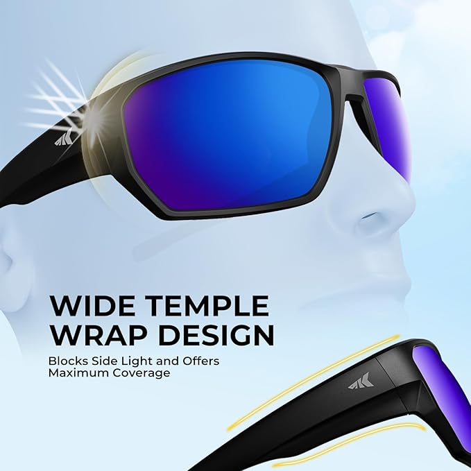 KastKing Merced Floating Polarized Sports Sunglasses, With PuriVex Protective Lens Coating, Lightweight TPX Frame, Men Women