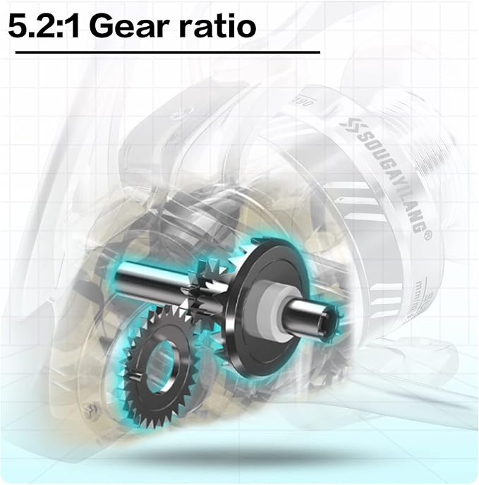 Sougayilang Fishing Reel, Ultralight Spinning Reel with Aluminum Spool, 5.2:1 High Speed Spinning Fishing Reel, 1000-6000 Series for Freshwater