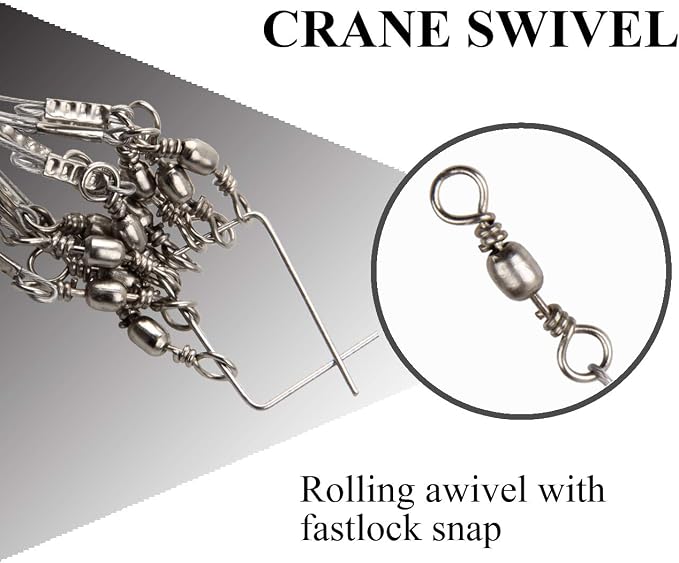 Fishing Leaders, Stainless Steel Fishing Wire Saltwater Tackle Rig with Swivels Snap Beads for Lures Bait Hooks High Strength Fishing Leader Wire Gear Equipment 2 Arms 3 Arms