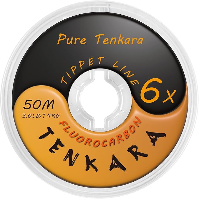 Fly Fishing Tenkara Fluorocarbon Tippet Lines, Freshwater Clear 4X 5X 6X, 50M