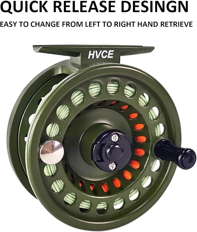 Aventik HVCE Graphite Fly Reel Center Drag System Classic III Graphite 3/4, 5/6, 7/8wt Large Arbor Freshwater Fly Fishing Reels