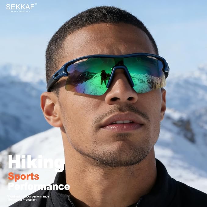 SEKKAF Polarized Sports Sunglasses for Men Women and Youth, UV400 Protection Ideal for Cycling Baseball Fishing Golf Running