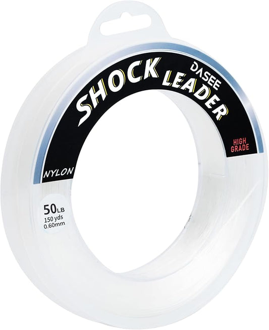 Big Game Monofilament Leader Line 20–100LB, 150YDS, Fishing Line, Abrasion Resistant Leader Material for Saltwater Big Game & Freshwater Fishing