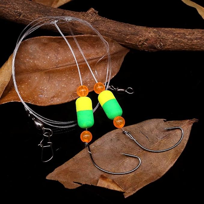 Pompano-Rigs-for-Surf-Fishing-Saltwater-Gear with Double Circle & Wide Gap Hook-6-Pack Surf Fishing Tackle