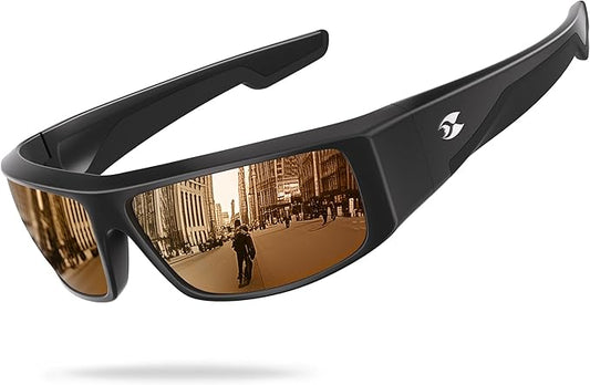suoso Polarized Fishing Sunglasses for Men: Women UV400 Protection Wrap Around Sports Sun Glasses for Golf Driving Cycling