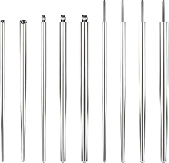 14G 16G 18G 20G Piercing Taper Piercing Ball Grabber Tool Stainless Steel Flat Back Earring Applicator Tool Threadless Insertion Pin Curved Body Piercing Kit for Ear/Nose/Navel/Lip/Eyebrow