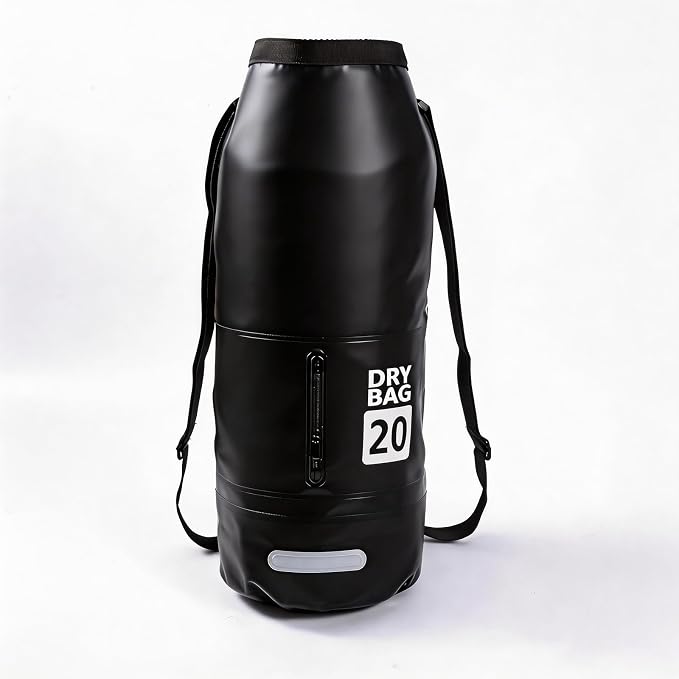 20L Waterproof Dry Bag - Floating Heavy Duty PVC Dry Sack - for Boating, Fishing & Beach - Backpack Style Waterproof Bag for Men & Women