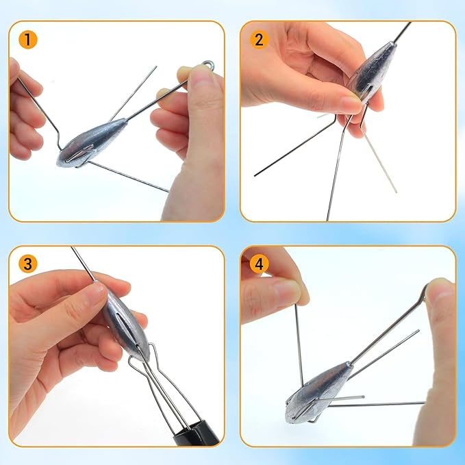 5 Pcs Sputnik Sinker Fishing Weights Lead Long Tail Fishing Equipment Surfing Casting Spider Sinkers for Saltwater Catfish Beach Sand Ocean