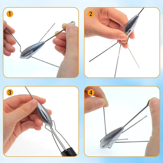 5 Pcs Sputnik Sinker Fishing Weights Lead Long Tail Fishing Equipment Surfing Casting Spider Sinkers for Saltwater Catfish Beach Sand Ocean
