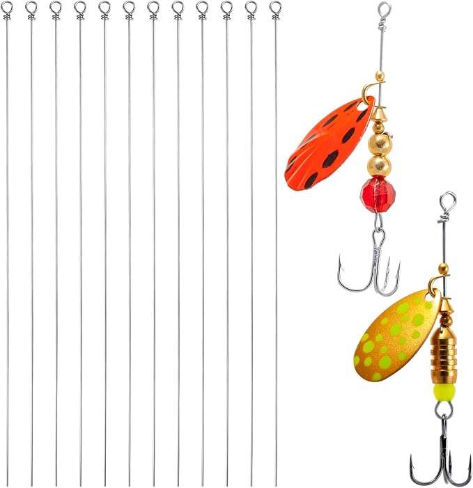 100PCS Fishing Wire Spinner, Stainless Steel Lure Making Supplies Kit for Hanging Fishing Spinners Rigs for Crafts