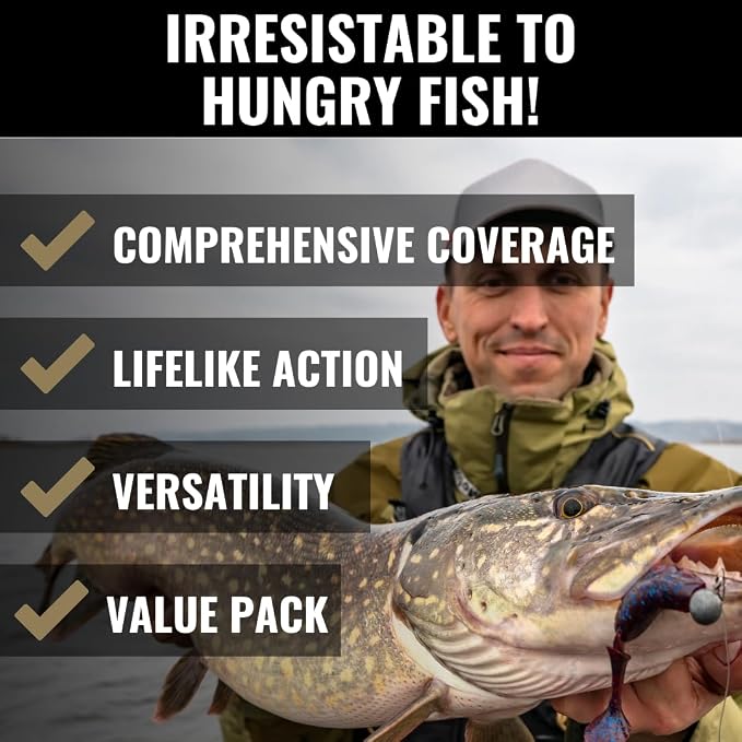 LUNKERHUNT Deep Diving Crankbaits – 4-Pack | Premium Hard Bait Fishing Lures for Bass, Walleye & Saltwater | Ideal for Deep Water Action