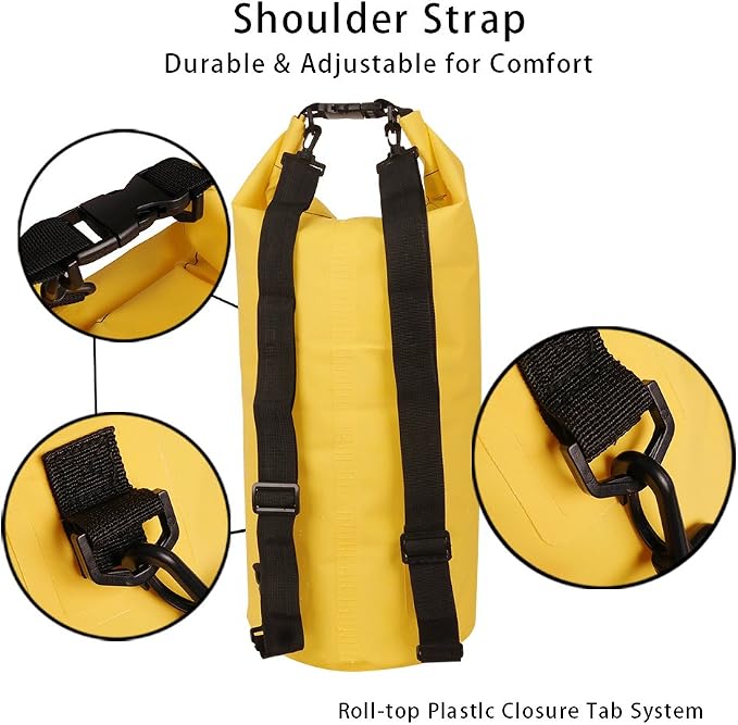 Dry Sack/Floating Waterproof Bag 2L/5L/10L/20L/30L for Boating, Kayaking, Hiking, Snowboarding, Camping, Rafting, Fishing and Backpacking