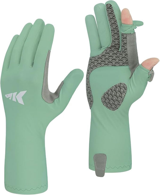 KastKing Sol Armis Pro UPF50+ Fishing Gloves-Quick-Dry, Full Finger & 3/4 Fingerless Sun Protection Gloves Men Women for Outdoor