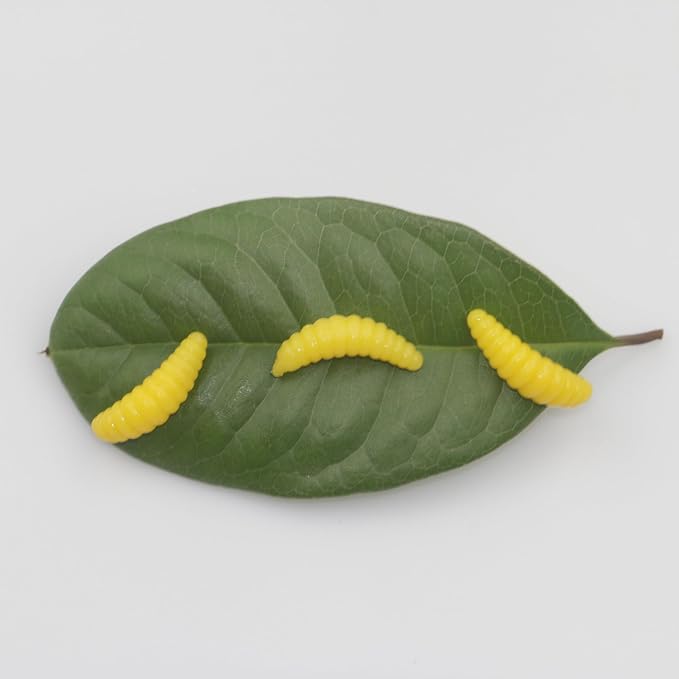 Fake Maggots Soft Worm Tipped Lure Wax Worms for Fishing or Pranks, Ice Fishing Lures Baits Perfect for Crappies Sunfish Catfish Bream Blue Gills Perch Trout Worms