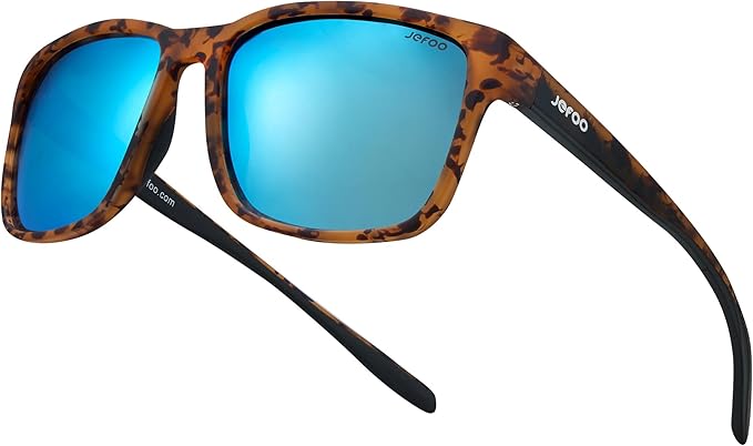 Jefoo Polarized Fishing Sunglasses for Men Women Kayaking Surfing Driving Lightweight Sports Sun Glasses UV Protection