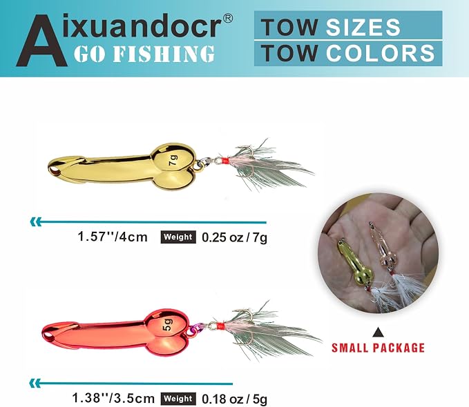 Bass Fishing Lure, Fishing Spoons, Topwater Fishing Lures with Trebles Hooks, Trout Fishing Lures, Fishing Tackle for Freshwater and Saltwater, Fishing Gifts for Men