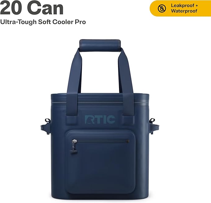 RTIC Ultra-Tough Soft Cooler Pro, Insulated, Waterproof, Leak Proof, Portable Floating Bag for Beverage, Drink, Lunch, Outdoor, Beach, Car, Camping, Picnic, Fishing, Boat