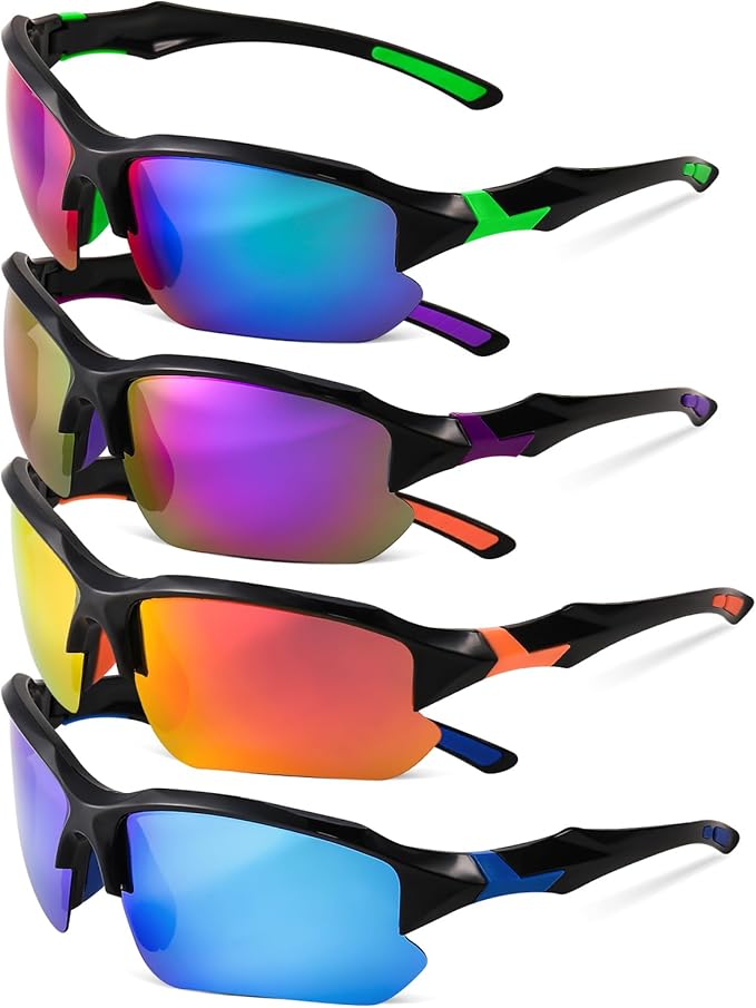 4 PACK Polarized Sport Sunglasses for Women Men UV Protection,Running Cycling Fishing Sunglasses Outdoor