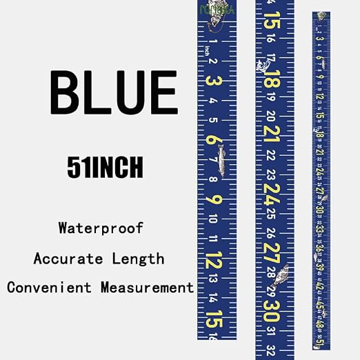 Fishing Ruler for Boat 51" Self-Adhesive Fish Measuring Decals (3 Pack) Waterproof Self Adhesive Measuring Ruler Tape (BU)