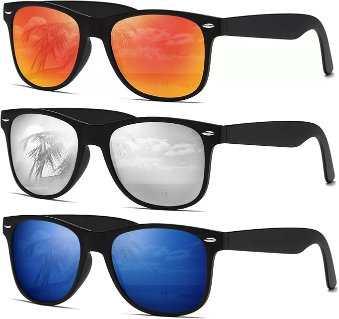DEMIKOS Sunglasses Men Polarized Sunglasses for Mens Womens Retro Mirror Lens for Driving Fishing UV Protection