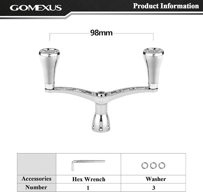 GOMEXUS Power Handle Compatible for Daiwa Exist Certate Luvias Freams Spinning Reels, Bass Fishing
