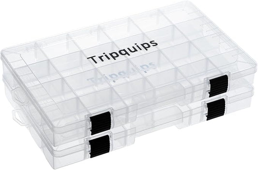 Tripquips 3600 Tackle Trays, Plastic Storage Organizer Box with Removable Dividers - Tackle Boxes - Fishing Tackle Storage - 3700 Tackle Trays - 2 Packs/4 Packs Box Organizer