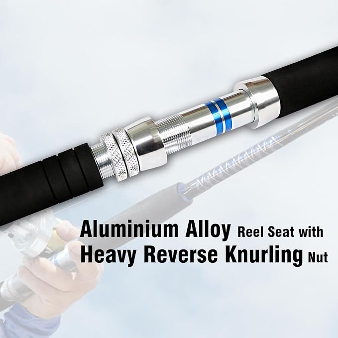 Fiblink 1-Piece/ 2-Piece Saltwater Offshore Trolling Rod Big Game Rod Conventional Boat Fishing Pole