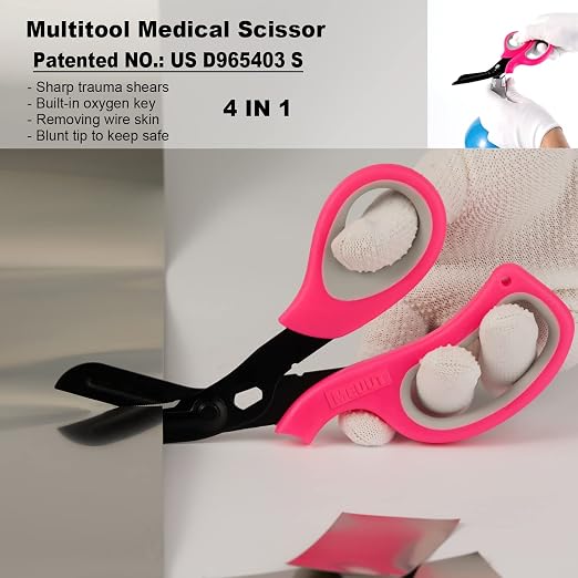 MEUUT 2 Pack Medical Scissors Trauma Shears -8 inch Patented Bandage Scissor Heavy Duty Surgical Grade EMT Scissors for EMT Workers Doctors Nurses