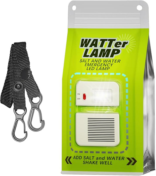 Portable Saltwater Camping Lantern - 50 Lumens LED Emergency Light, Eco-Friendly Battery-Free Outdoor Lamp for Camping Hiking Fishing, Waterproof Design, 140 Hours Runtime