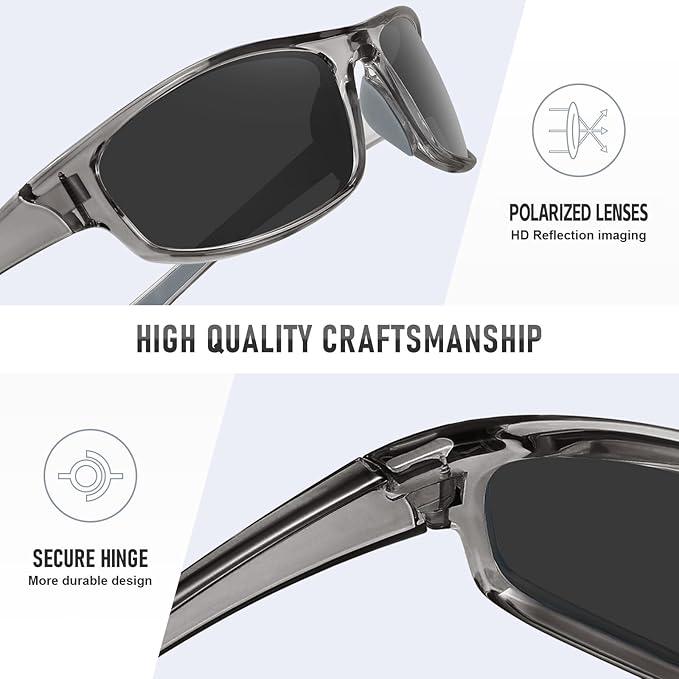 Sports Polarized Sunglasses for Men Women Wrap Around Sun Glasses Fishing Cycling Driving Running UV Protection