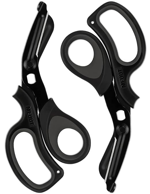 MEUUT 2 Pack Medical Scissors Trauma Shears for Left and Right Hand -Patented Bandage Scissors All Purpose with Non-Stick Blades, Surgical Grade Shears Stainless Steel EMT Scissors for Nurses EMT